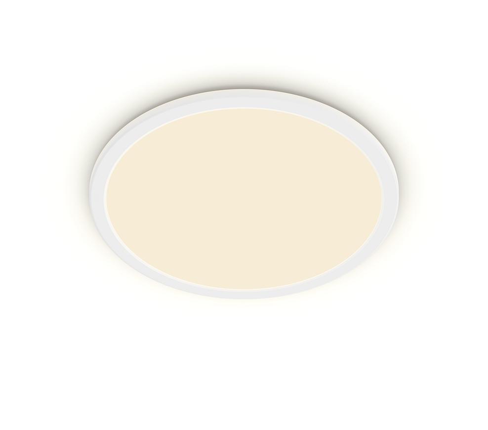 Plafoniera LED Philips Superslim CL550, 3 trepte de intensitate, 15W, 1300 lm, lumina calda (2700K), IP44, 25cm, Alb