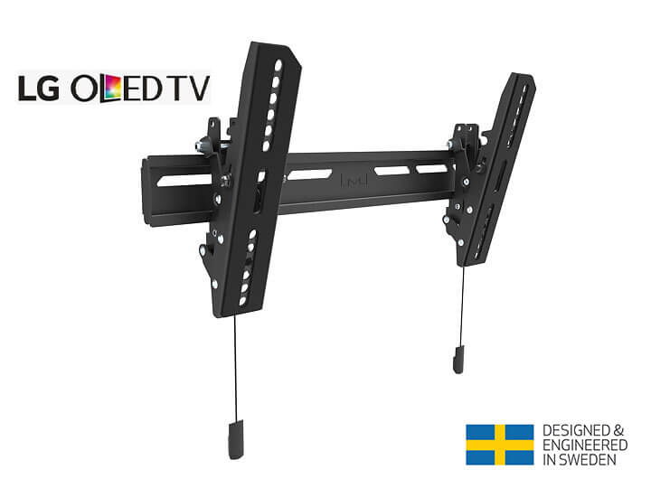 Suport TV de perete pentru LG OLED, Super Slim Multibrackets MB-6560, 32"- 65", max.50 kg, Negru, cu inclinare