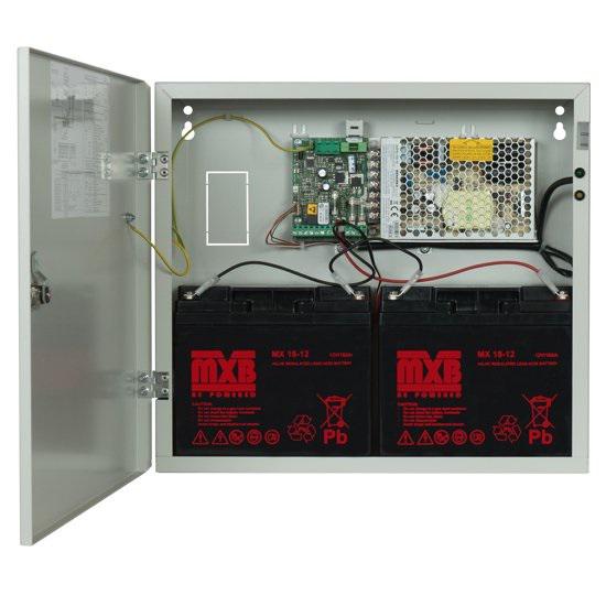 Sursa de alimentare pentru sisteme de detectie incendiu 24V/10A in cutie metalica Merawex ZSP100-10A-18 , loc pentru 2 acumulatori 12V/18Ah. Tensiune de intrare: 100/230VAC, eficiență ridicată sub sarcină și consum redus, comunicare RS-232 / RS-485, rata scăzută de eșec (0,5% în trei ani), ieșiri