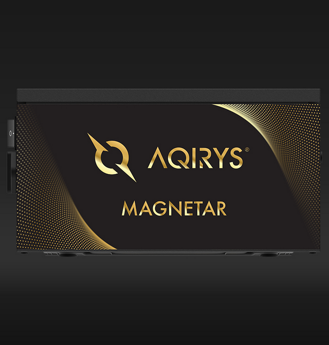 Sursa Aqirys Magnetar 1000W 80 Gold Plus   TECHNICAL DATA  Continuous power: 1000W Form factor: ATX ATX Version: ATX V2.52 (3.0 Ready) Efficiency: 80PLUS® Gold certified Intel® C6/C7: Yes PFC: Active Illumination: No Modular cables: Yes Cable type: Flat, black Fan size: 120 mm Fan speed: Temperature