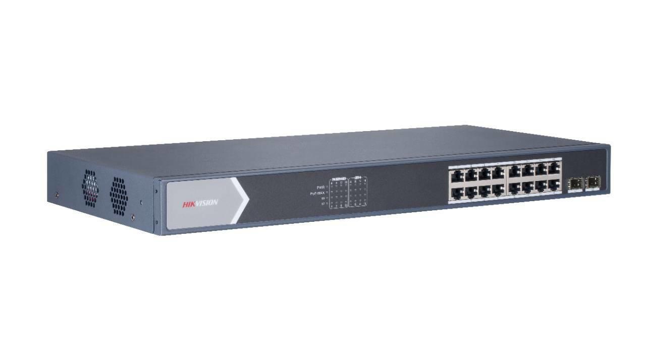 Switch Hikvision DS-3E0518P-E/M, 16-port, PoE