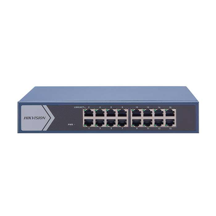 Switch 16 porturi Gigabit Hikvision DS-3E1516-EI, L2, Smart Managed, 16 × gigabit fiber optical ports, Switching capacity 32 Gbps, Packet forwarding rate: 23.808 Mpps, Standard: IEEE 802.3, IEEE 802.3u, IEEE 802.3x si IEEE 802.3ab, Visualized Topology Management, Network Health Monitor, Real-Time