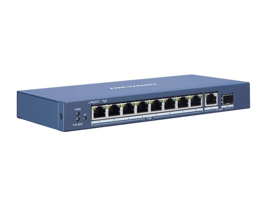 Switch Hikvision DS-3E0510P-E/M, 8-port, PoE