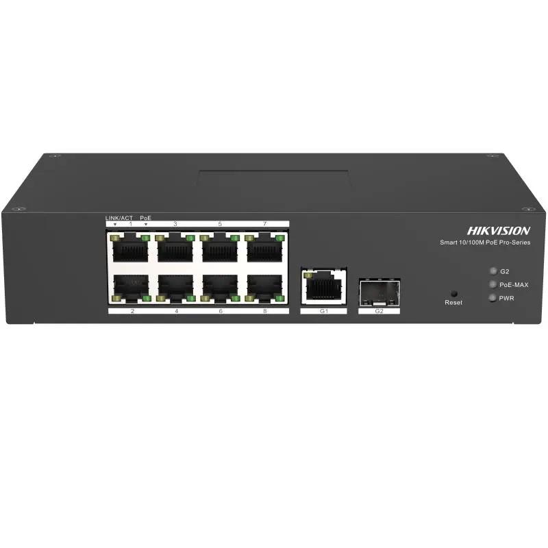 Switch 8 porturi PoE Hikvision DS-3T1310P-SI/HS prezinta 8 × 10/100 Mbps PoE port,1 × 1 Gbps RJ45 port,1 × 1 Gbps fiber optical port, RJ45 ort,full duplex,MDIMDI-X adaptive, IEEE 802.3,IEEE 802.3ab,IEEE 802.3u,IEEE 802.3z,IEEE 802.3x,MAC Address Table 16 K,Capacity 5.6 Gbps,4 Mbits,Long Range Ports