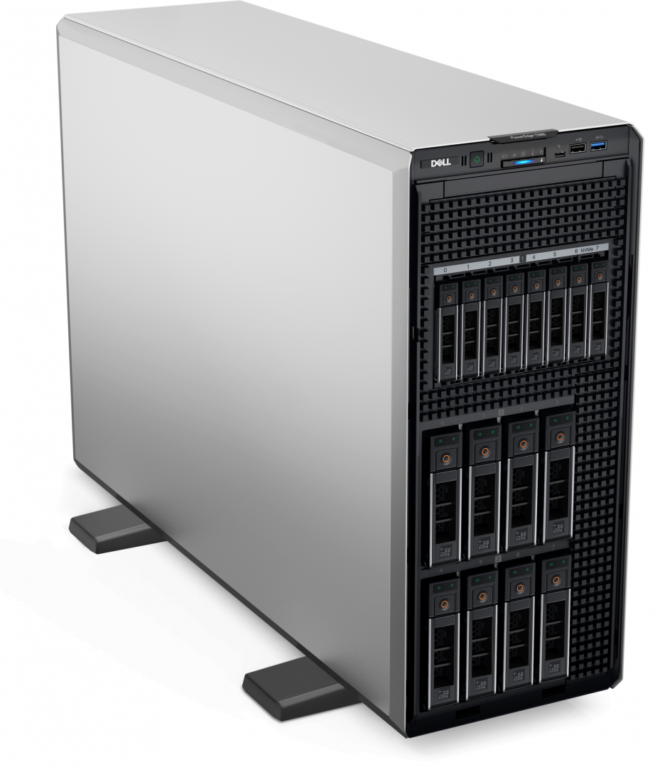 PowerEdge T560 Tower Server Intel Xeon SIlver 4410Y 2G, 12C/24T, 16GT/s, 30M Cache, Turbo, HT (150W)  DDR5-4000, 16GB RDIMM, 4800MT/s Single Rank, 480GB SSD SATA Read Intensive 6Gbps 512 2.5in Hot-plug AG Drive,3.5in HYB CARR, 8X3.5" SAS/SATA, Motherboard with Broadcom 5720 Dual Port 1Gb On-Board