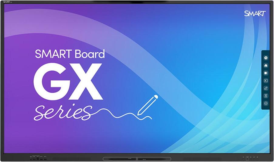 Display interactiv (tabla interactiva) SMART GX1, 65", UHD, ≥400nit, LED, 8ms, 50,000 ore, Android 8, RAM 3GB, stocare 32GB. Touch: Advanced IR, precizie touch 1mm, reacție touch ≤8ms, dimensiune minimă obiect 2mm, 2 stylus, 20 puncte touch. Sticla protectie Fully heat-tempered, anti-glare,bonded