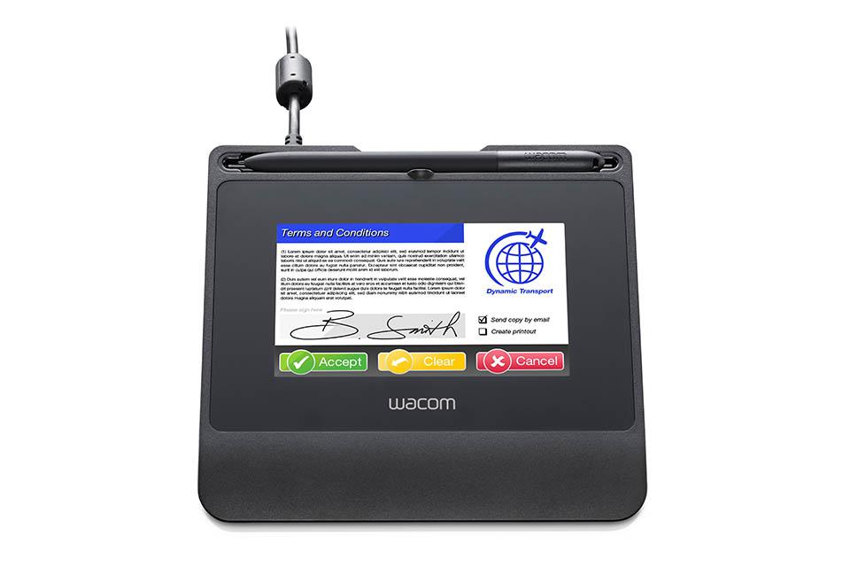 Tableta grafica Wacom 5" Signature Pad, rezolutie maxima 800 x 480, rata raspuns 200 pps, negru