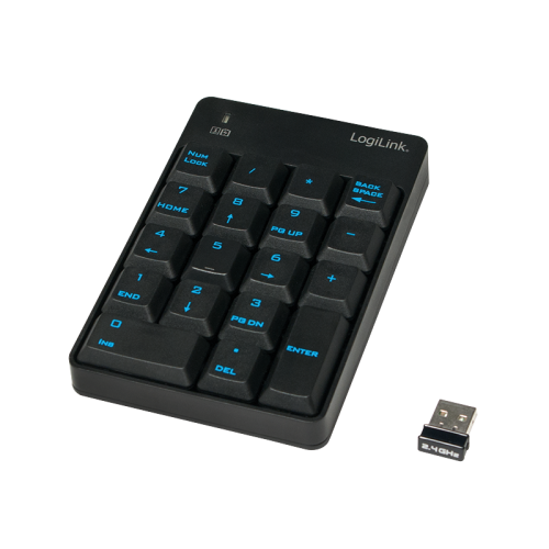Tastatura numerica Logilink wireless, 2.4ghz, 18 taste, negru