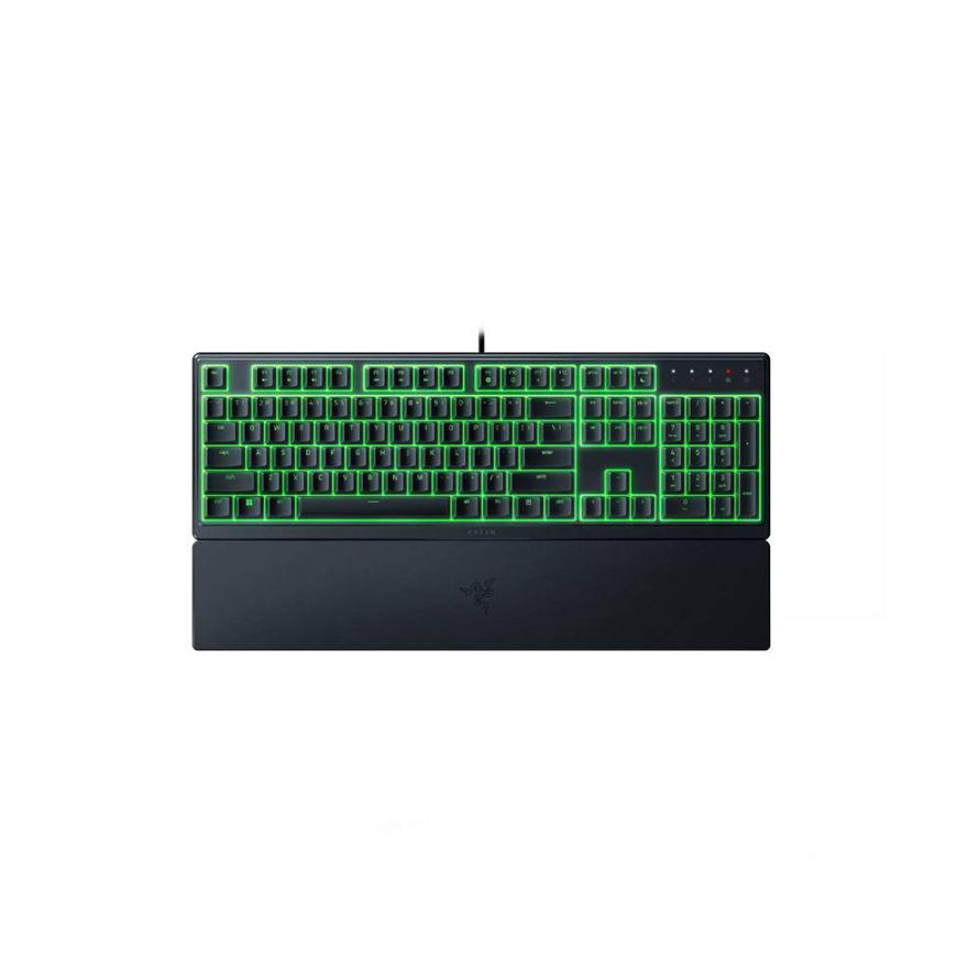 Tastatura Razer Ornata V3 X - Low Profile Gaming Keyboard - US Layout  TECH SPECS SWITCH TYPE Razer™ Membrane Switch APPROXIMATE SIZES Full Size LIGHTING Single Zone Razer Chroma™ RGB Lighting WRIST REST Yes ONBOARD MEMORY None MEDIA KEYS None PASSTHROUGH None CONNECTIVITY Wired - Attached KEYCAPS