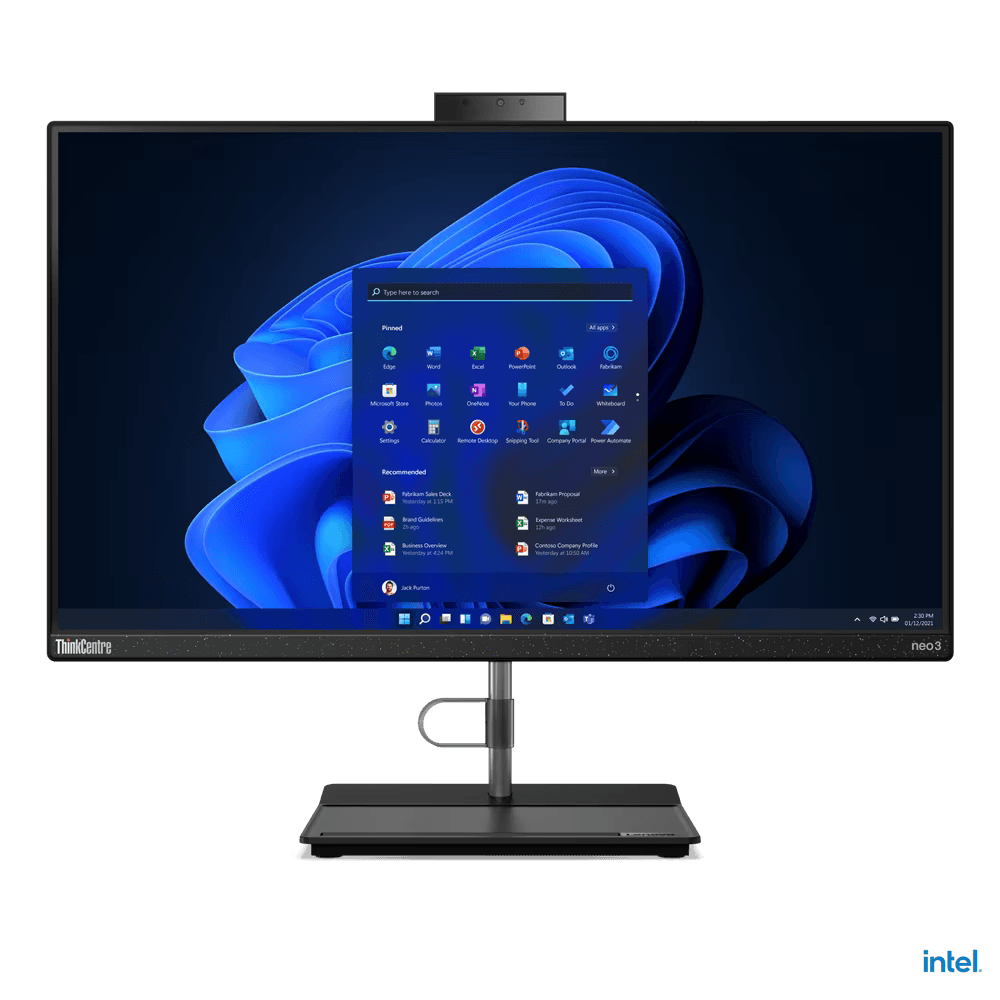 All-in-One Lenovo ThinkCentre neo 30a 24, Intel® Core™ i5-12450H, Integrated Intel® UHD Graphics, RAM 8 GB, SSD 512 GB, 3YO W11P