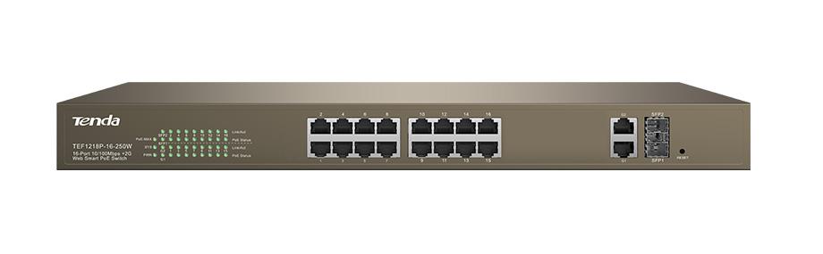 Switch Tenda TEF1218P-16- 250W, 16 port, 10/100Mbps