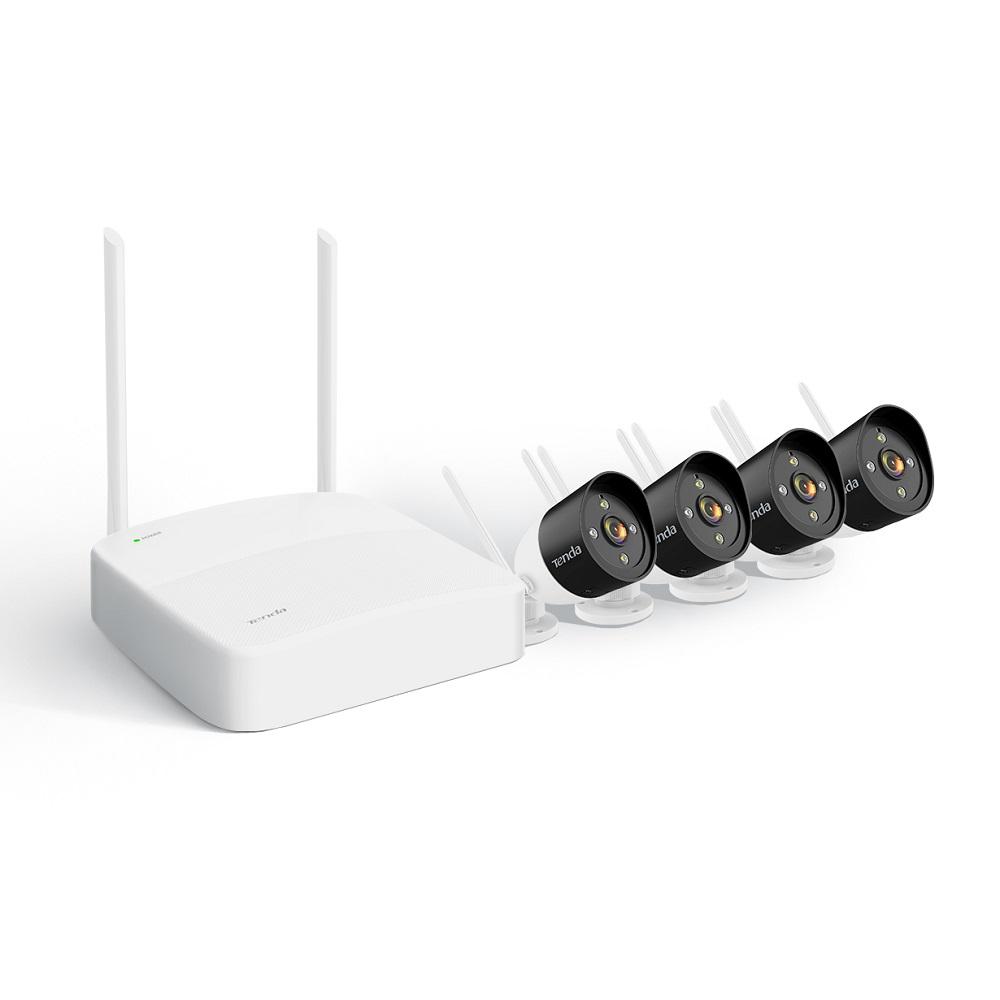 Tenda Kit supraveghere wireless HD 4 canale, K4W-3TC, Wi-Fi Network Video Recorder: IP Video Input: 4-ch, Resolution: Up to 3MP, Input Bandwidth: 60 Mbps, HDMI Output: 1-ch, 1920 × 1080p/60Hz, 1280 × 1024/60Hz, 1280 × 720/60Hz, VGA Output: 1-ch, 1920 × 1080p/60Hz, 1280 × 1024/60Hz, 1280 × 720/60Hz