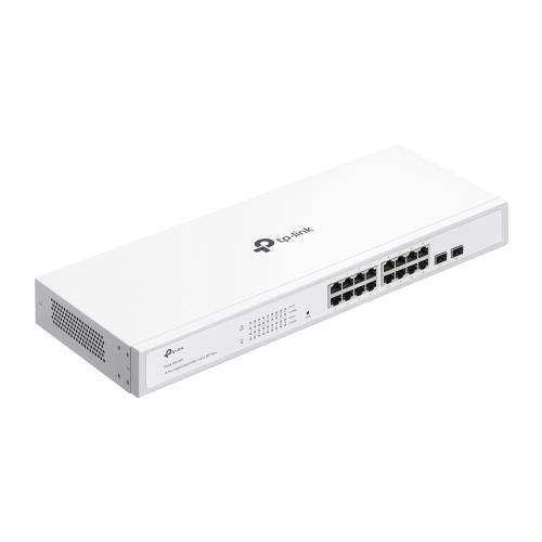 TP-LINK 16-Port Gigabit Smart Switch with 16× Gigabit RJ45 ports and 2× Gigabit SFP slots, Interfata:  16× 10/100/1000 Mbps RJ45 Ports (Auto- Negotiation/Auto MDI/MDIX), Dimensiuni: 440×180×44 mm, Capacitate Switch: 36 Gbps, Packet Forwarding Rate: 26.78 Mpps