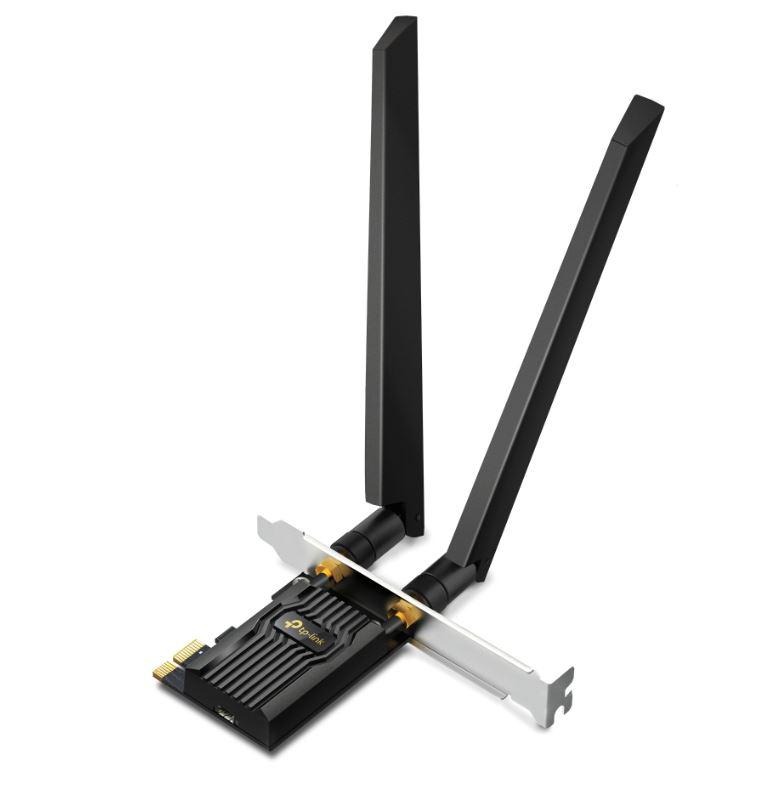 Adaptor wireless TP-Link, Archer TXE72E, AX5400, 2 x antene externe Dual-Band 5Ghz, 2.4 Ghz, PCI-E WI-FI 6E dimensiuni: 55 × 36 × 11.5 mm, Bluetooth 5.2.