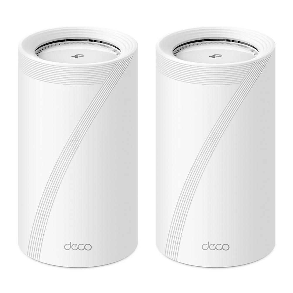 TP-LINK DECO BE85(2-PACK) Sistem Mesh WI-FI 7, BE19000, TRI-BAND, Standarde wireless: IEEE 802.11be/ax 6 GHz, IEEE 802.11be/ax/ac/n/a 5 GHz, IEEE 802.11be/ax/n/b/g 2.4 GHz, Viteze wireless: BE19000 6 GHz: 11520 Mbps (802.11be), 5 GHz: 5760 Mbps (802.11be), 2.4 GHz: 1376 Mbps (802.11be), 8 x antene