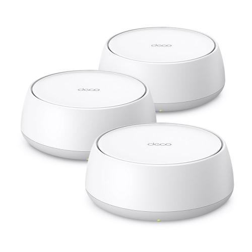 TP-LINK DECO BE25(3-PACK) Sistem Mesh WI-FI 7, BE5000, Dual-Band, standarde wireless: Wi-Fi 7 IEEE 802.11be/ax/ac/n/a 5 GHz, IEEE 802.11be/ax/n/b/g 2.4 GHz, viteze wireless: 5 GHz: 4324 Mbps (802.11be) 2.4 GHz: 688 Mbps (802.11be), Modul router, Mod Access Point, 4 x antene interne, AI-Driven Mesh