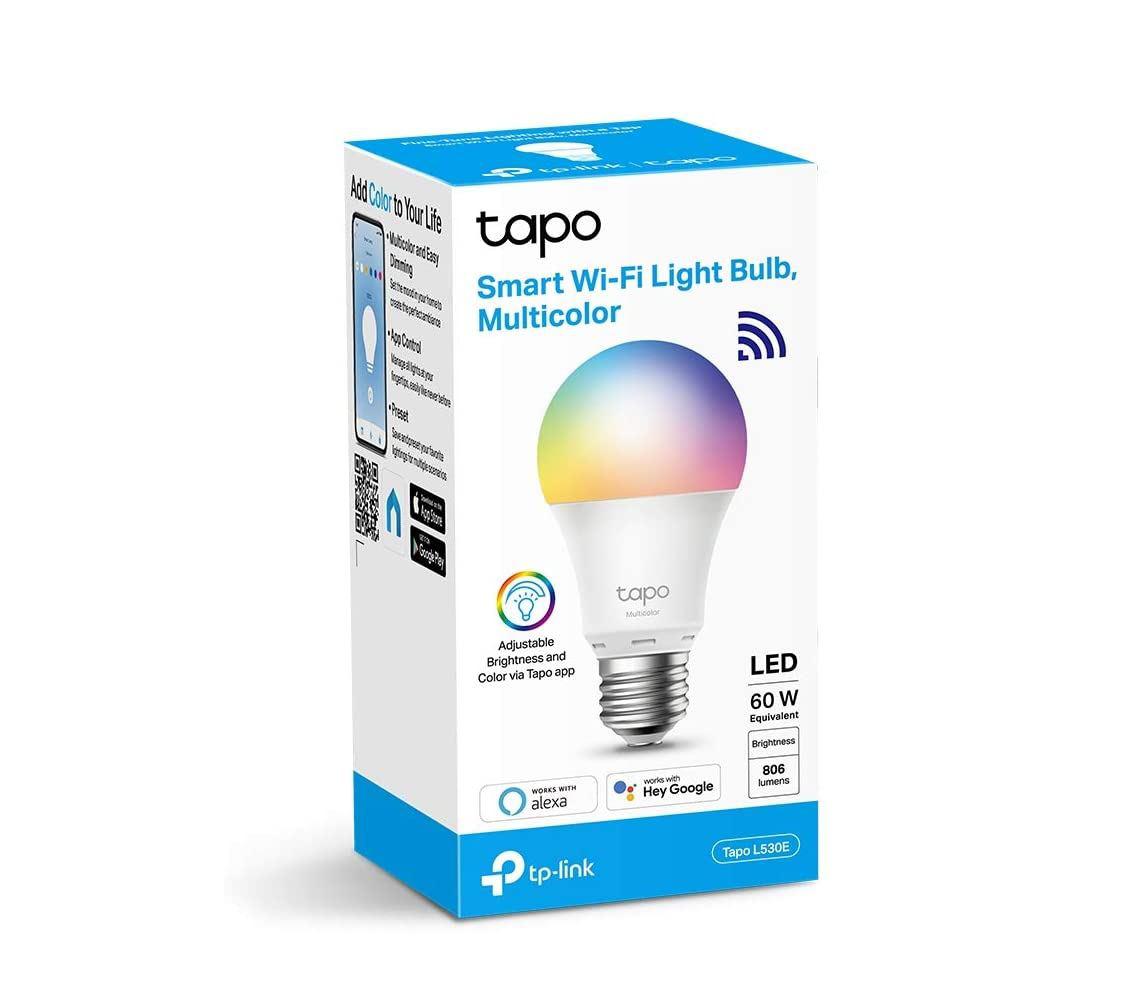 TP-Link Tapo L530E Smart bulb Multicolor Wi-Fi, E27, Wi-Fi Protocol IEEE 802.11b/g/n, Wi-Fi Frequency: 2.4 GHz Wi-Fi, 806 lumeni, 8.7 W, 2,500 K~ 6,500 K, Switching Circles 15,000.