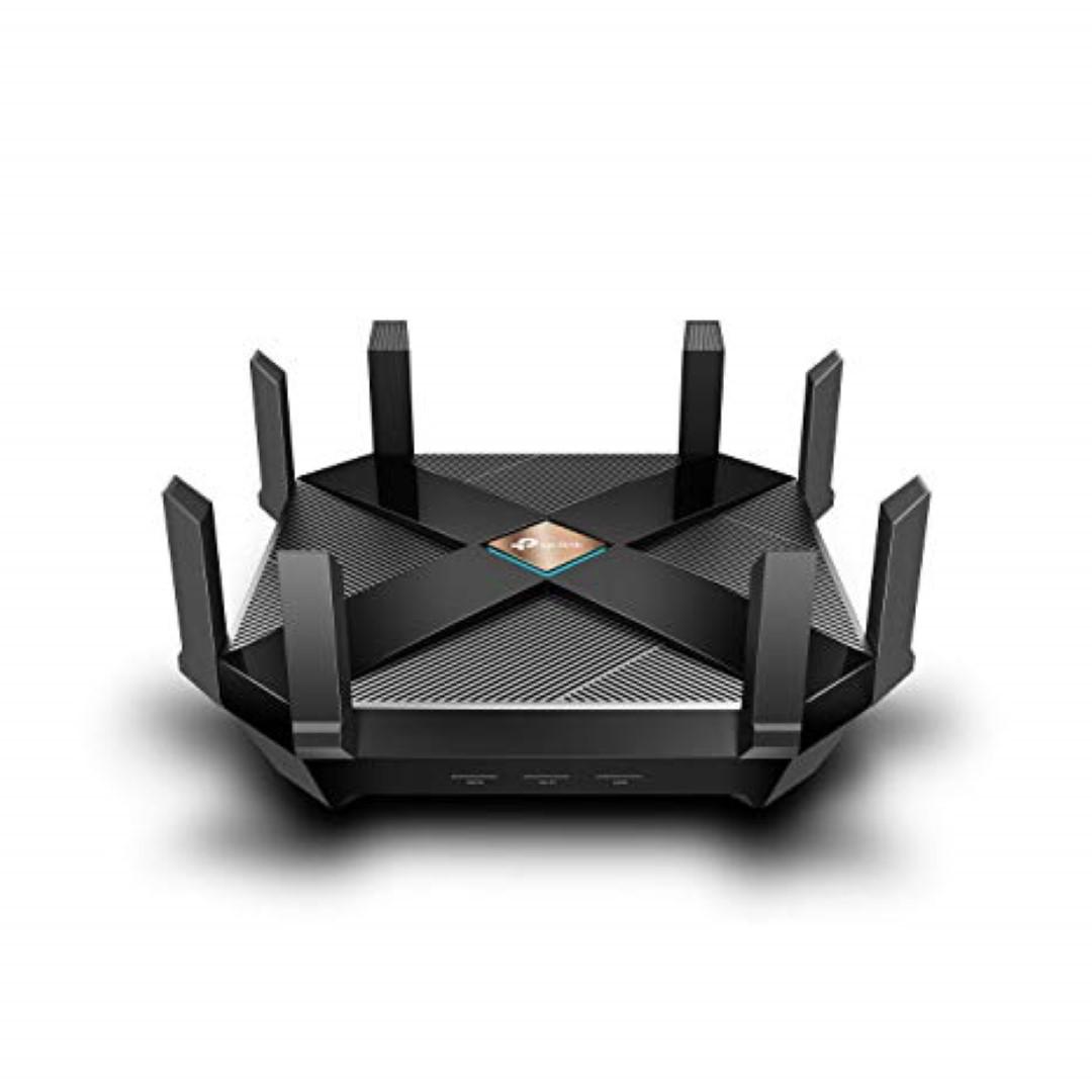 Wireless Router TP-LINK, AX6000; 5GHz: Up to 5952 Mbps: 4804 Mbps (5 GHz) and 1148 Mbps (2.4 GHz), Standard and Protocol: IEEE 802.11ax/ac/n/a 5GHz, IEEE 802.11ax/n/b/g 2.4GHz, eight external antennas, Ports: 8 1G/100M/10M LAN Ports, 1 2.5G/2G/1G/100M WAN Port, 1 USB-A 3.0 Port + 1 USB-C 3.0 Port.