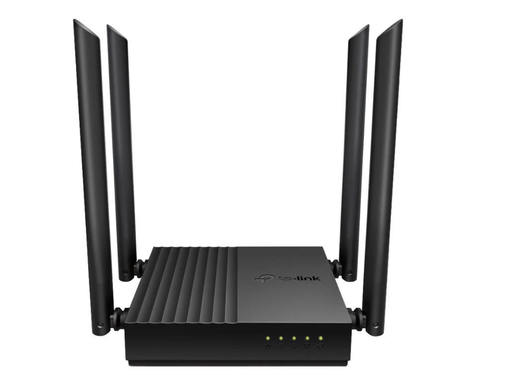 Router Wireless TP-Link ARCHER C64, standarde wireess: IEEE 802.11ac/n/a 5 GHz, IEEE 802.11n/b/g 2.4 GHz, viteza: 5 GHz: 867 Mbps (802.11ac), 2.4 GHz: 400 Mbps (802.11n), 4 × antene fixe de înaltă performanță, MU-MIMO, Processor:1.2 GHz CPU, interfata: 1 × port WAN Gigabit, 4 × porturi Gigabit LAN.