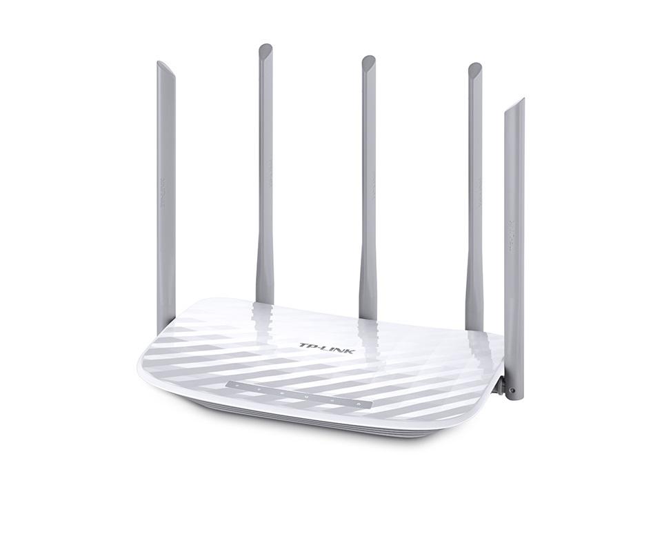 Router Wireless TP-Link ARCHER C60, 4*10/100Mbps LAN Ports ,1*10/100MbpsWAN Port, 2 antene*5GHz/3 antene 2.4GHz, dual-band AC1350(450/867Mbps),Buton Wireless ON/OFF, compatibil streaming video 4K