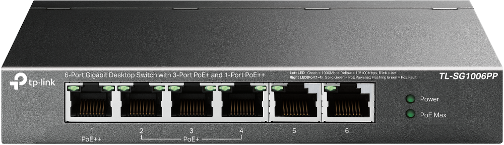 TP-LINK Switch Desktop 6 Porturi , 3 porturi POE, Interfata: 6× 10/100/1000 Mbps RJ45, AUTO Negotiation, AUTO MDI/MDIX, Fanless, Packet Forwarding Rate: 8.928 Mpps, Dimensiuni: 158x101x25 mm.