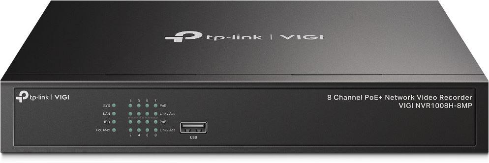 TP-LINK VIGI 8 CHANNEL Network video recorder, VIGI NVR1008H-8MP, latime de banda 80 Mbps, 8 canale IP, rezolutie: pana la 8MP, format: H.265+/H.265/ H.264+/H.264, suporta 1 HDD SATA de pana la 10TB, POE