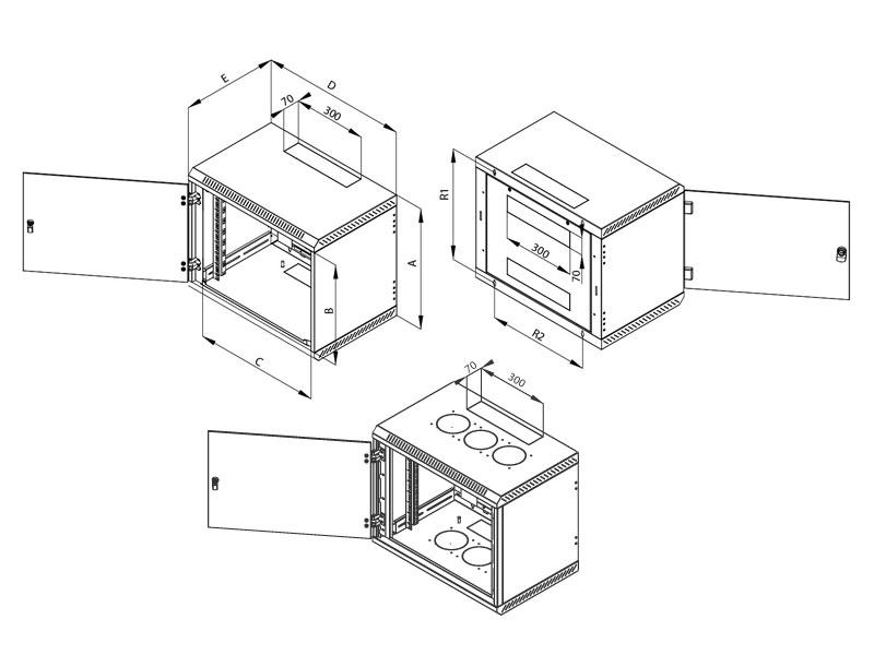 TRITON RACK PERETE 1-SECTION 15U/600 NEGRU