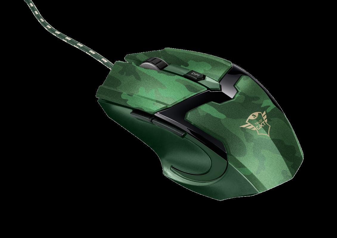 Mouse Trust GXT 101D Gav, Gaming, jungle camo