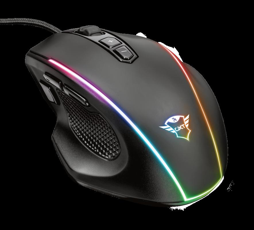 Mouse Trust GXT 165 Celox, RGB Gaming, negru