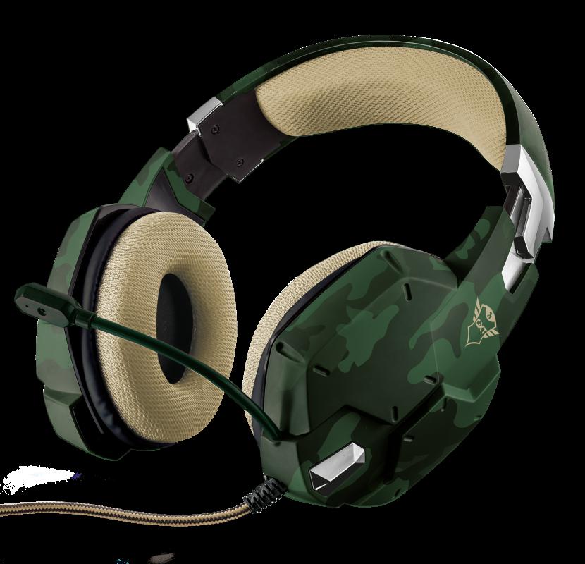 Casti cu microfon Trust GXT 322C Carus Gaming Headset, jungle camo