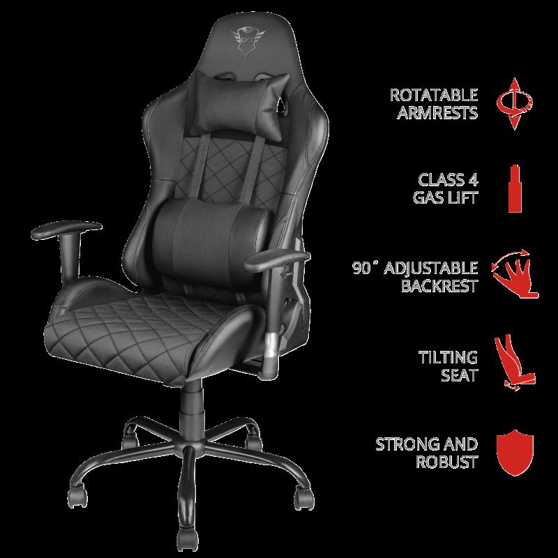 Scaun Trust GXT 707 Resto Gaming Chair, Negru