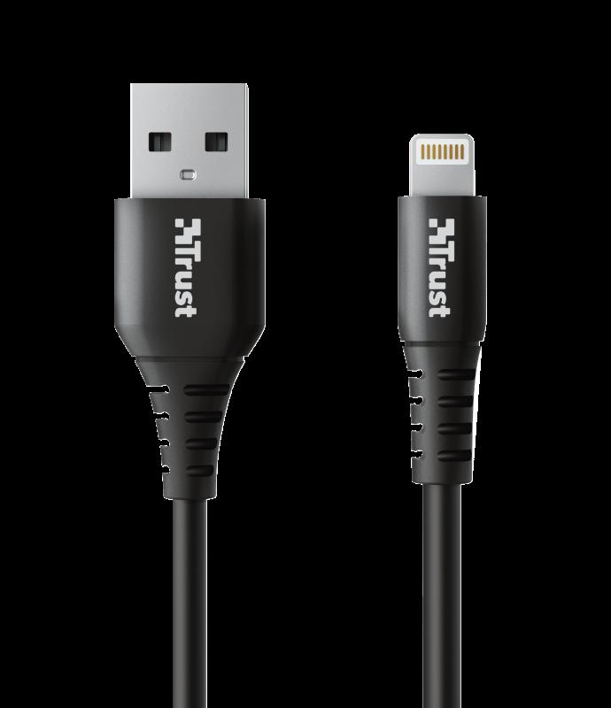 Cablu alimentare Trust Ndura, USB to Lightning, 1m, negru