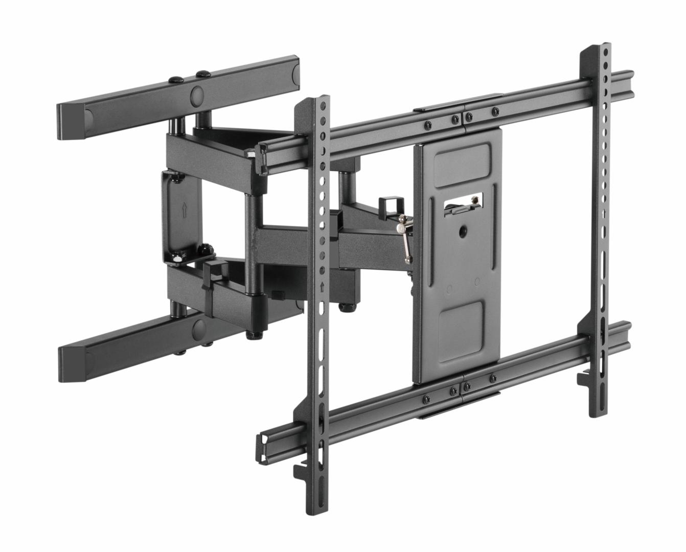 Suport TV de perete Serioux TV61-466, compatibilitate  dimensiune ecran: 37"-80", compatibilitate VESA: 200x200, 300x200, 400x200, 300x300, 400x300, 400x400, 600x400, greutate maximă suportata: 65kg, distanta fata de perete: 77~428mm, inclinare: +3°~-15°, pivotare:  +60°~-60°, nivel ecran: +3°~-3°