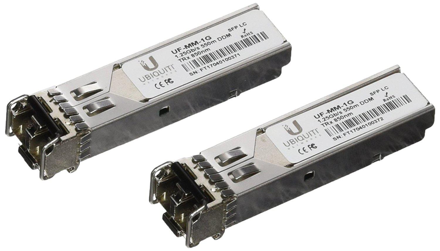 Ubiquiti U Fiber, UF-MM-1G; Multi-Mode Module; 1G, 2-Pack; Data Rate: 1.25 Gbps SFP; Cable Distance: 550M; Connector Type: (2) LC.