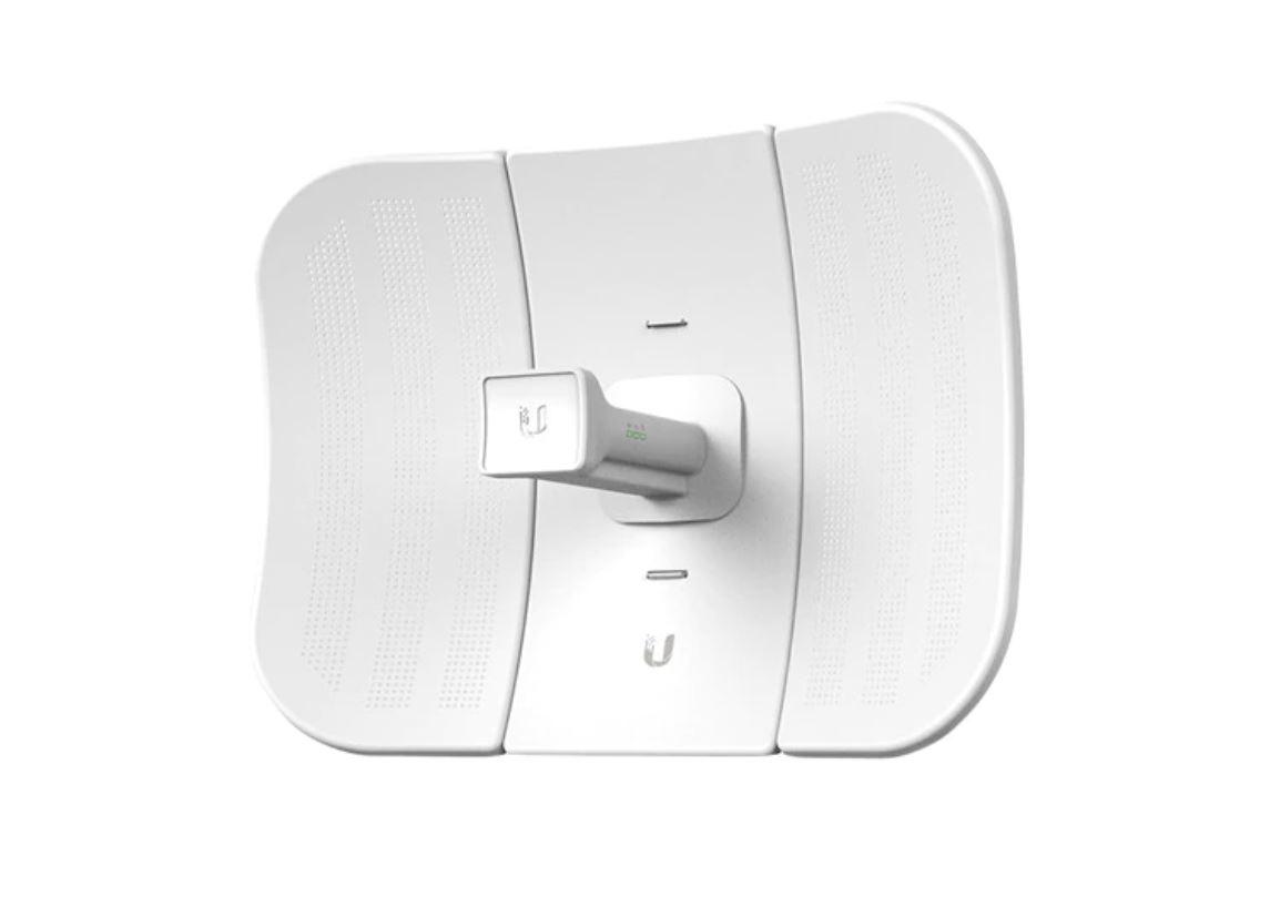 Ubiquiti Networks LiteBeam M5 with InnerFeed Technology, 125 mph / 200 km/h, 39.76 lbf @ 125 mph / 176.86 N @ 200 km/h, Outdoor UV stabilized plastic, 24 V, 0.2 A PoE adapter (included), 1 x 10/100 Ethernet port, 5150 - 5875 MHz, 14.25 x 10.51 x 7.24" / 362 x 267 x 184 mm, LBE-M5-23