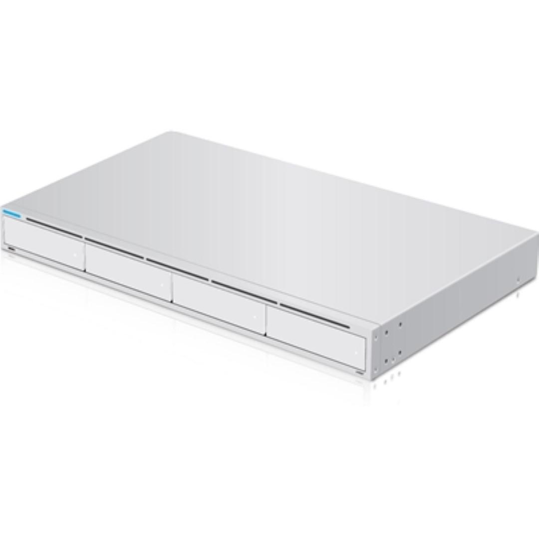 Ubiquiti UniFi Protect Network Video Recorder UNVR, 4 X  2.5"/3.5" Drive bays,  1X 10G SFP+ port, 1 X Gigabit RJ45 port, 1U rackmountable (kit included), Plug and Play UniFi Protect system with NVR, Automated secure RAID 1 or RAID 5 configuration, Supports USP-RPS for PSU failover, Processor