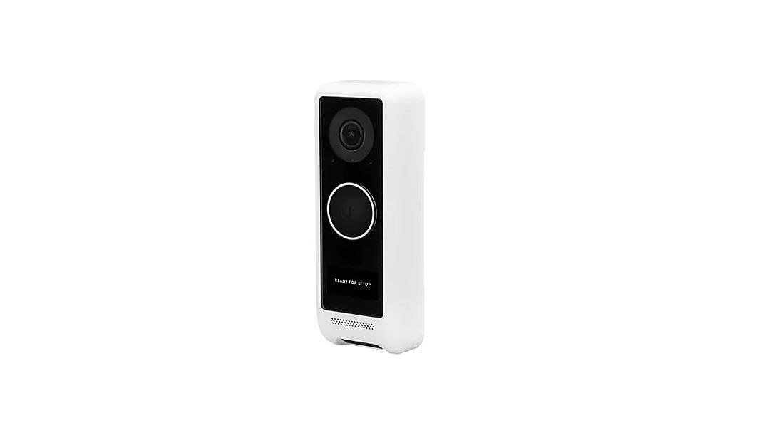 Ubiquiti UniFi Protect G4 Doorbell is a Wi-Fi video doorbell with a built-in display and real-time two-way audio communication, 1600x1200 (2MP) HD stream with night vision, Integrated entrance lighting, Real- time two-way audio with echo cancellation, Built-in display, Dual-band 802.11ac Wi-Fi