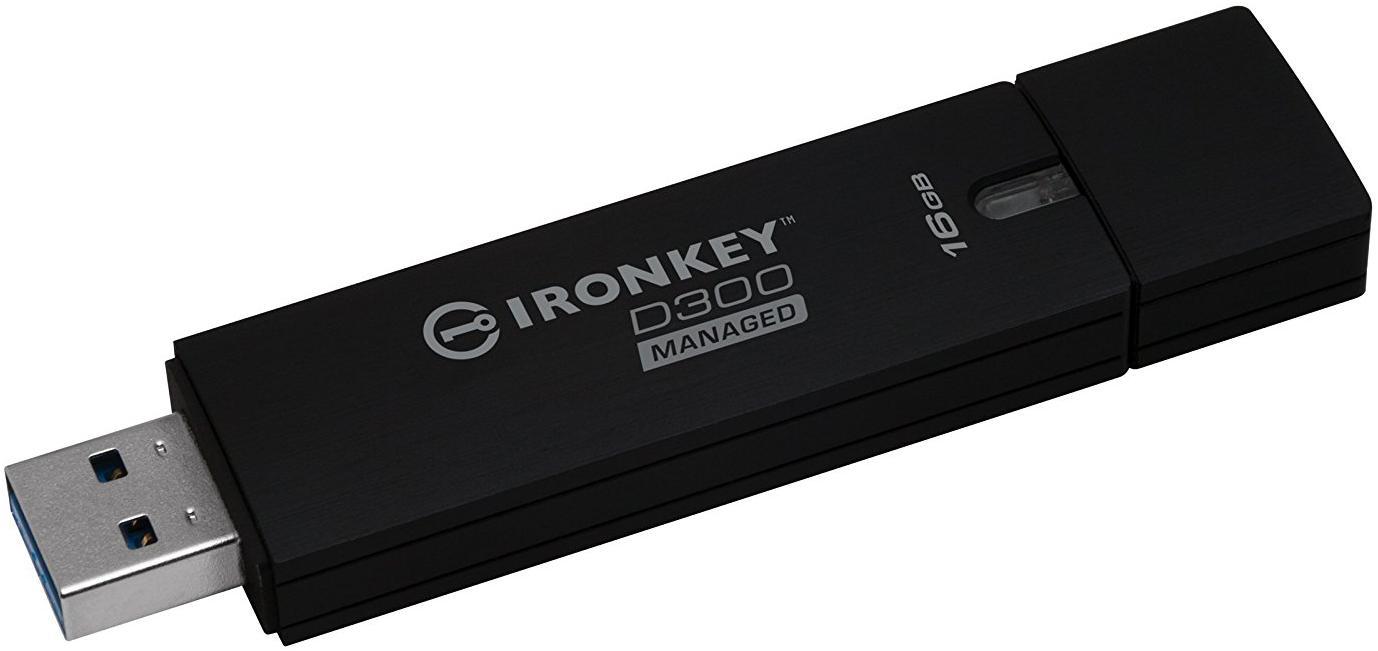 Memorie USB Flash Drive Kingston, 16GB, IronKey D300 Managed Encrypted, USB 3.0