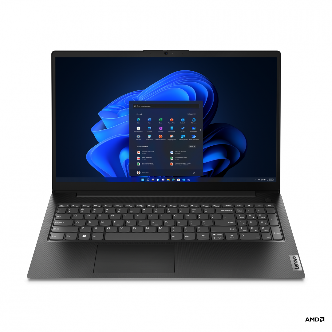 Laptop Lenovo V15 G4 AMN, 15.6" FHD (1920x1080) TN 250nits Anti-glare, AMD Ryzen™ 5 7520U (4C / 8T, 2.8 / 4.3GHz, 2MB L2 / 4MB L3), Video Integrated AMD Radeon™ 610M Graphics, RAM 8GB Soldered LPDDR5-4800, SSD 256GB SSD M.2 2242 PCIe® 4.0x4 NVMe®, Optical: no ODD, No card reader, Speakers: Stereo