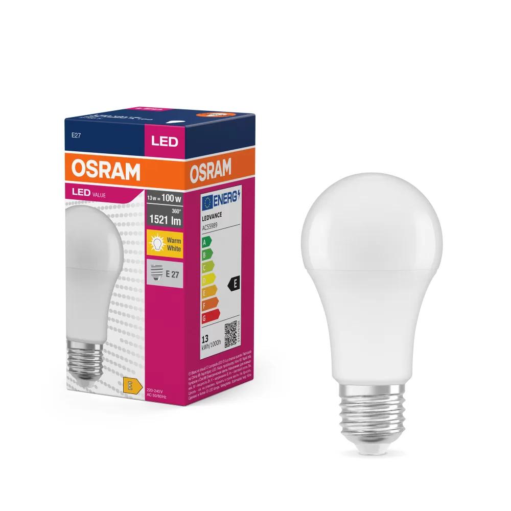 Bec LED Osram Value Classic A60, E27, 8.5W (60W), 806 lm, lumina neutra (4000K), clasa energetica F