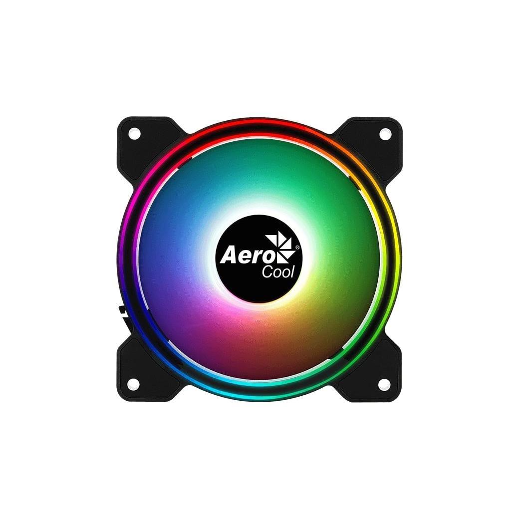 Ventilator Aerocool Saturn 120mm aRGB, iluminare LED aRGB, rulmenti de tip Hydraulic Bearing, sistem de montare anti-vibratii, 1000RPM, 35.8 CFM, 19.6 dBA, 1.31 mmH2O, cablu plat, dimensiuni: 120x120x25mm, conectori: VDG / adressable header / 6pin / 4pin, MTBF:60000h, compatibil controller RGB