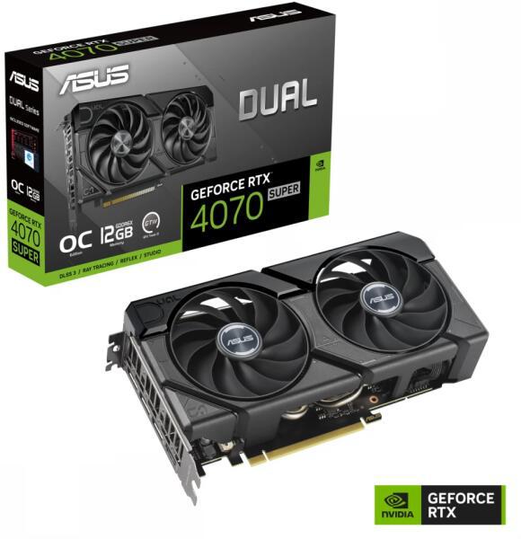 Placa Video ASUS DUAL GEFORCE RTX 4070 SUPER EVO 12GB GDDR6X 192 bit