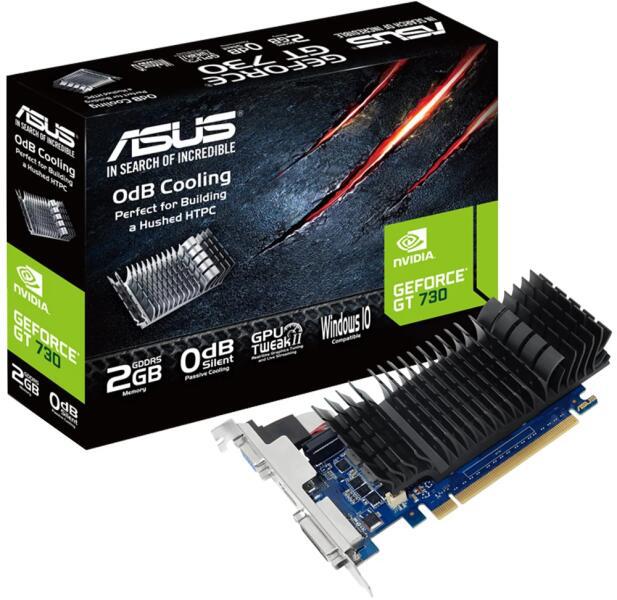 Placa Video ASUS GeForce® GT 730 2GB DDR3 EVO, PCI Express 2.0, OpenGL® 4.6, 64-bit, 1xDVI-D, 1xD-Sub, 1xHDMI 1.4