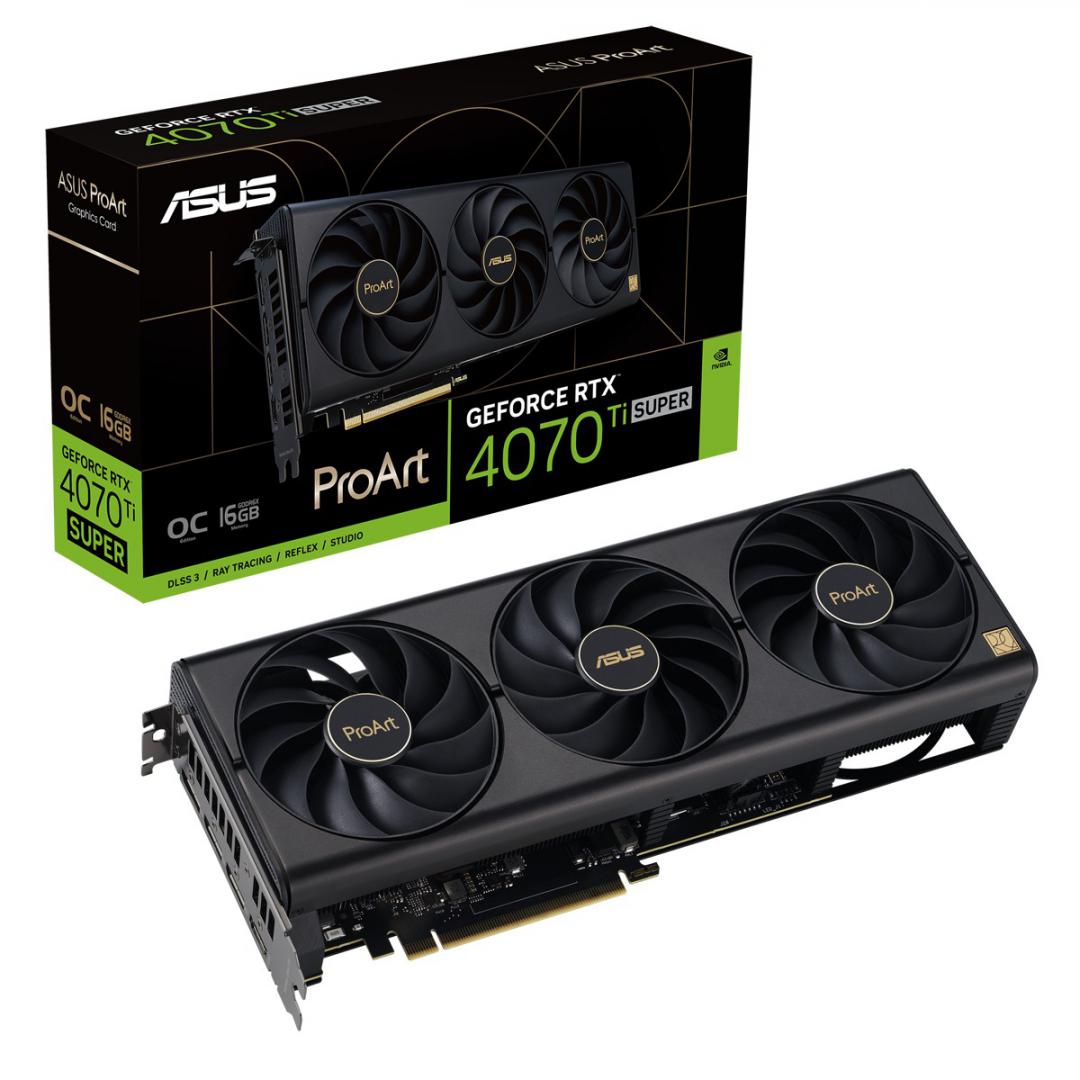 Placa Video ASUS ProArt GeForce RTX™ 4070 Ti SUPER 16GB GDDR6X OC Edition 256 bit