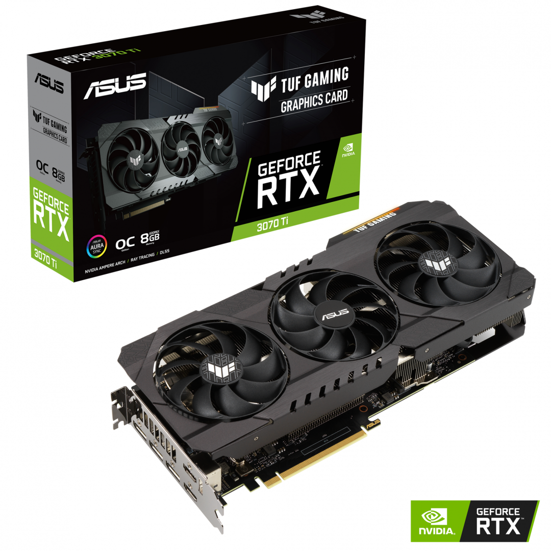 Placa video Asus TUF Gaming GeForce® RTX™ 3070 Ti OC, 8GB GDDR6X, 256-bit