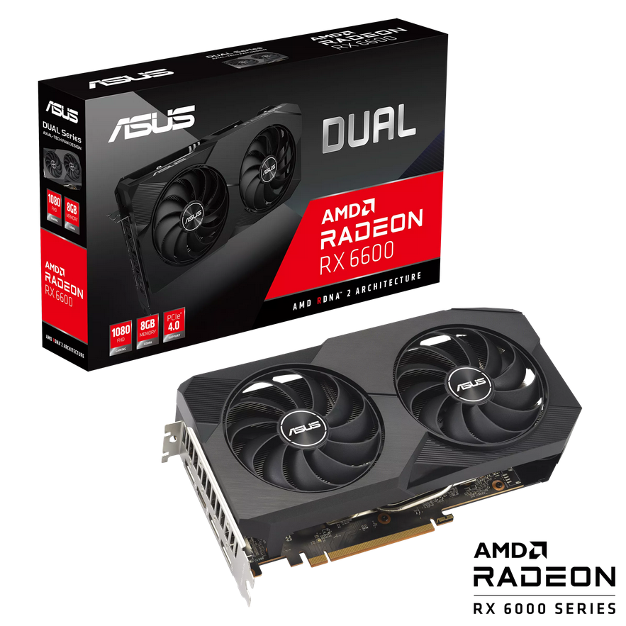 Placa Video Asus Dual Radeon RX6600 8GB V2, GDDR6, 128bit