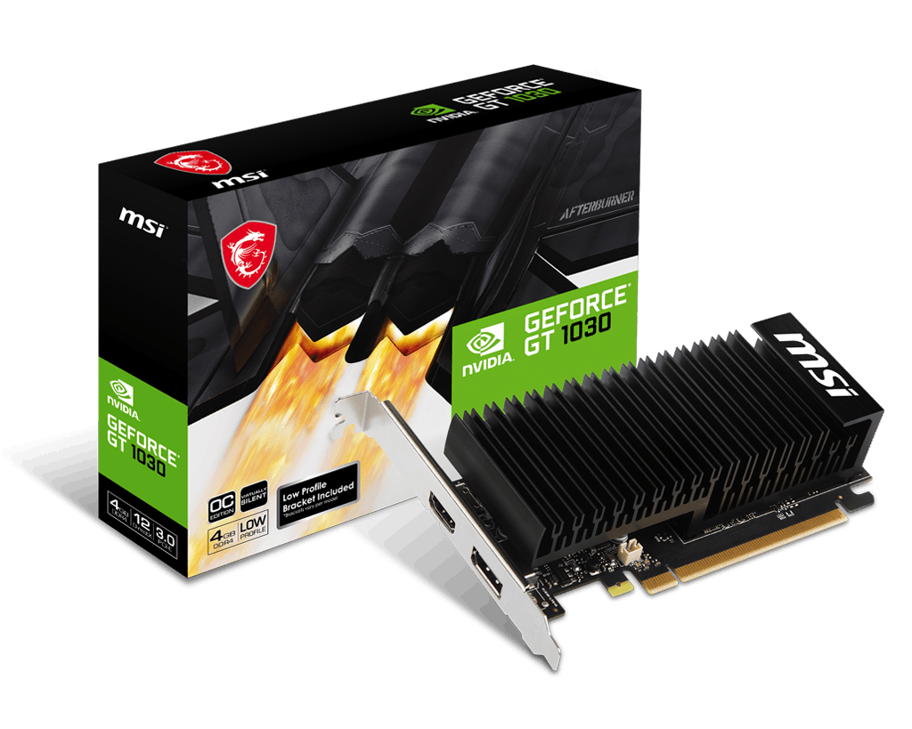 Placa Video MSI GEFORCE GT 1030 4GHD4 LP OC 4GB DDR4 64 bit