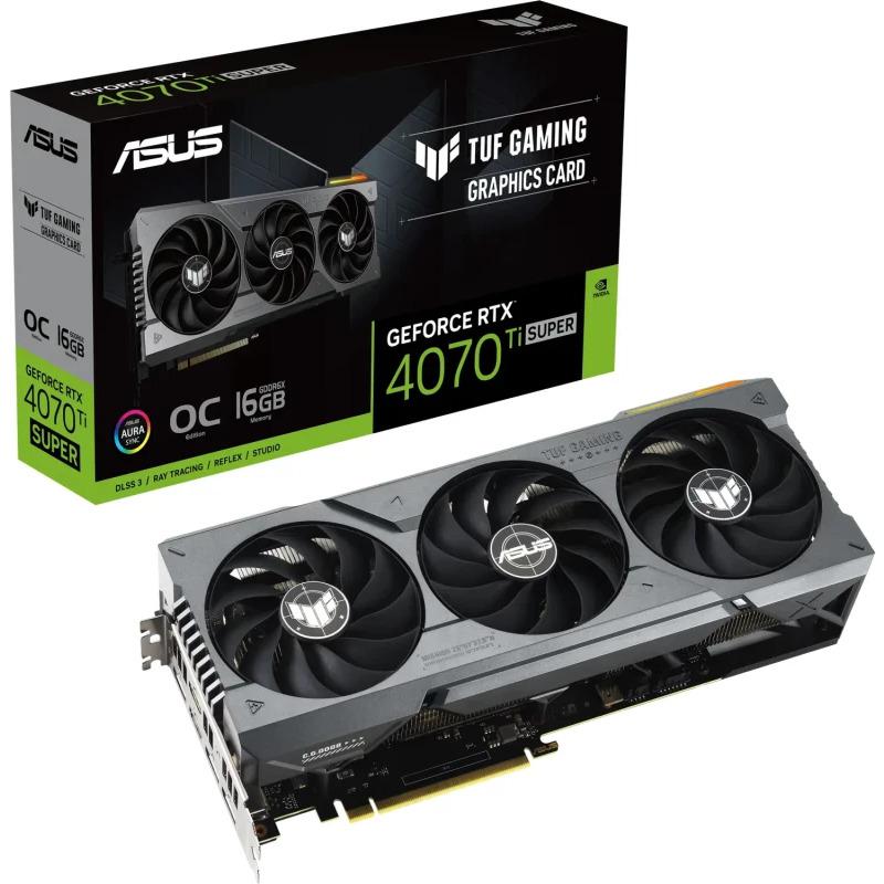 Placa Video ASUS GeForce RTX 4070 Ti SUPER TUF GAMING OC 16GB GDDR6X 256-bit DLSS 3.0