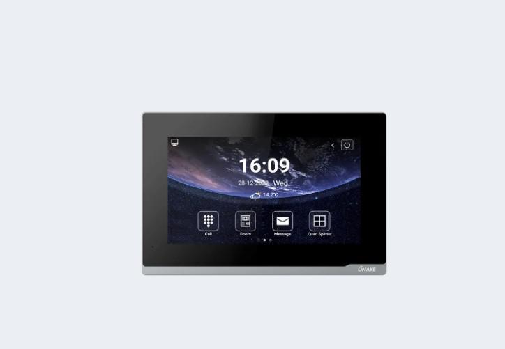 Monitor videointerfon DNAKE 7" Cu Android 10, Ecran 7-inch TFT LCD, Rezolutie 2MP, Touch Screen; Alimentare  PoE (802.3af) or DC12V/2A; Interfata:  1 x RJ45, 10/100 Mbps adaptive; Protocol:SIP, UDP, TCP, RTP, RTSP, NTP, DNS, HTTP, DHCP, IPV4, ARP, ICMP