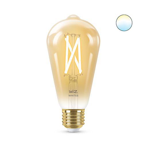 Bec LED inteligent vintage (decorativ) WiZ Connected Filament Gold ST64 ,Wi-Fi, E27, 6.7W (50W), 640 lm, lumina alba (2000-5000K), compatibilGoogle Assistant/Alexa/Siri